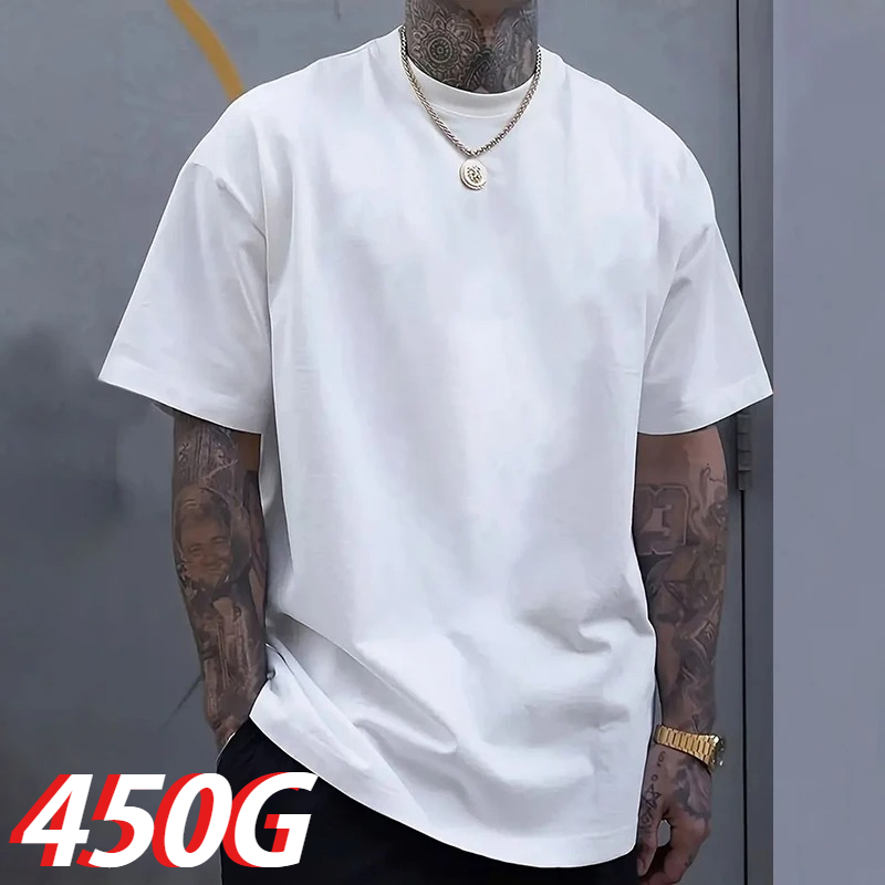 Black 450g Heavyweight Cotton  - đánh giá và giá Undershirt Crew Neck