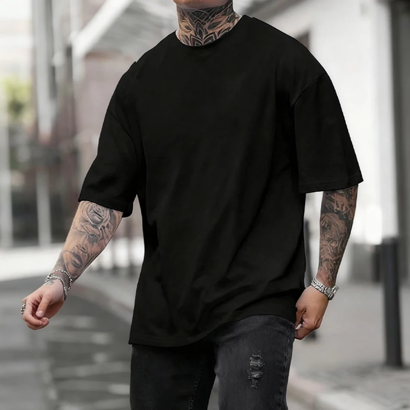 Black 450g Heavyweight Cotton  - đánh giá và giá Undershirt Crew Neck